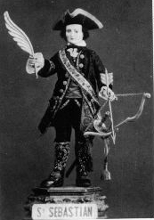 Antiga imatge de Sant Sebastià a l'ermita de Palafrugell