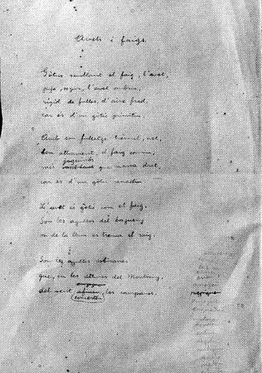 Manuscrit de Jaume Bofill i Matas