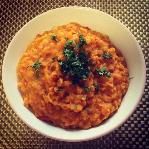 Dhal de llenties vermelles