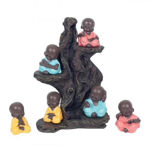 Decoración - Adorno de mesa - Figura Budas en árbol