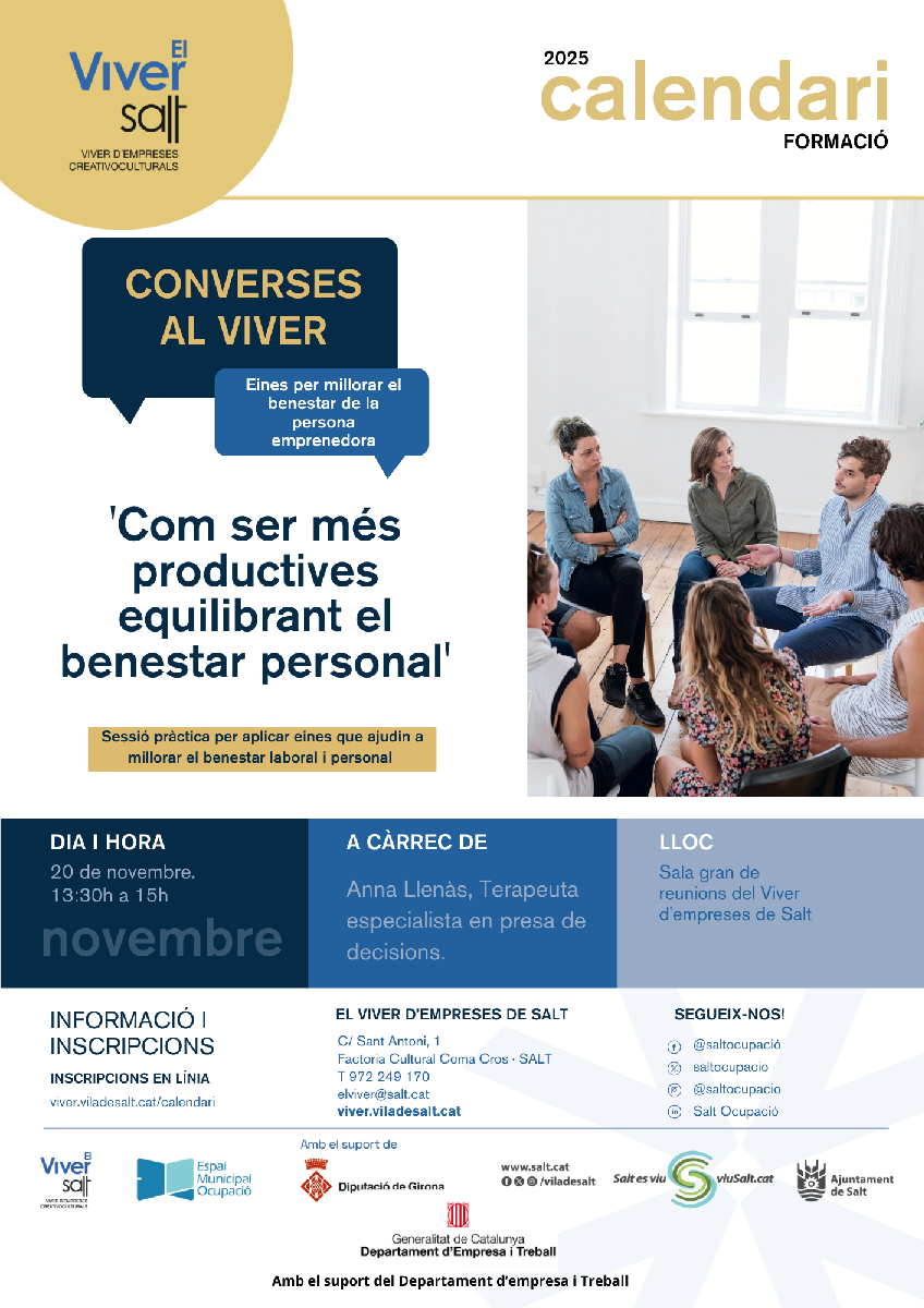 Converses al Viver: 'Com ser més productives equlibrant el benestar personal'