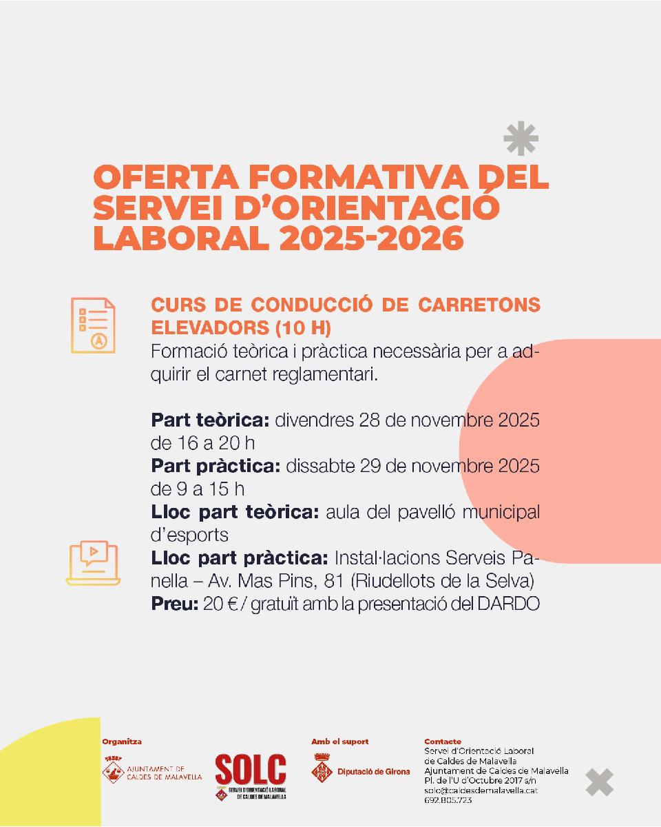 Curs de conducció de carretons elevadors