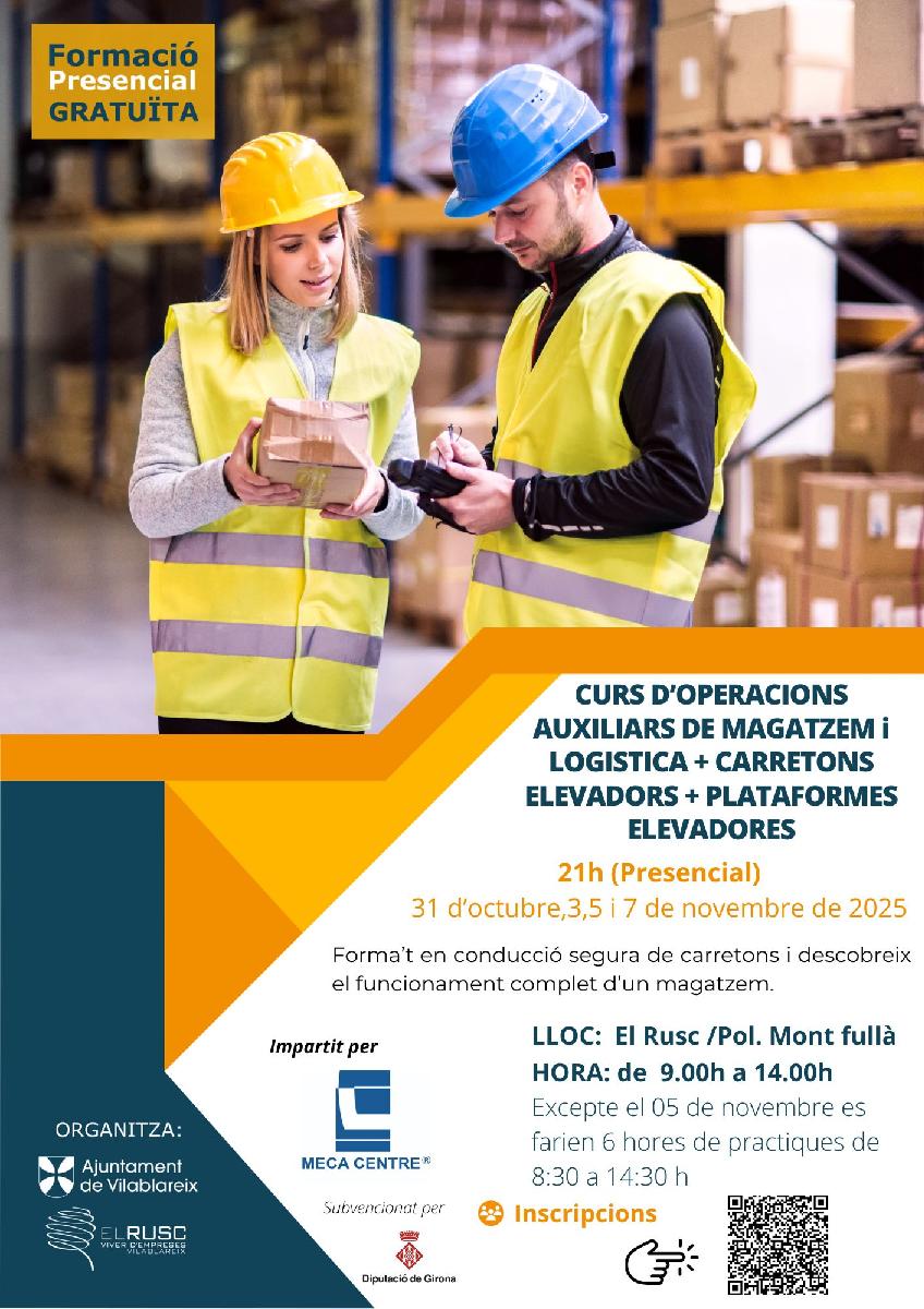 Curs Auxiliar magatzem i logística + Carretons elevadors + Plataformes elevadores