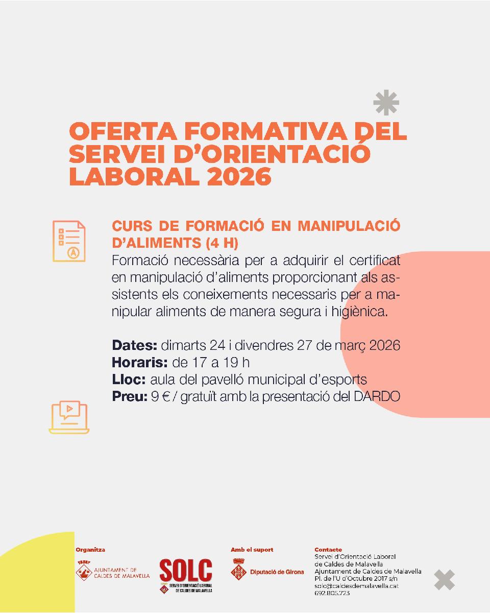 Formació en manipulació d'aliments