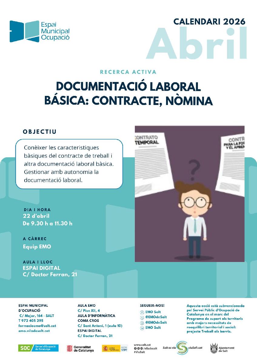 Documentació laboral bàsica: contracte, nòmina.