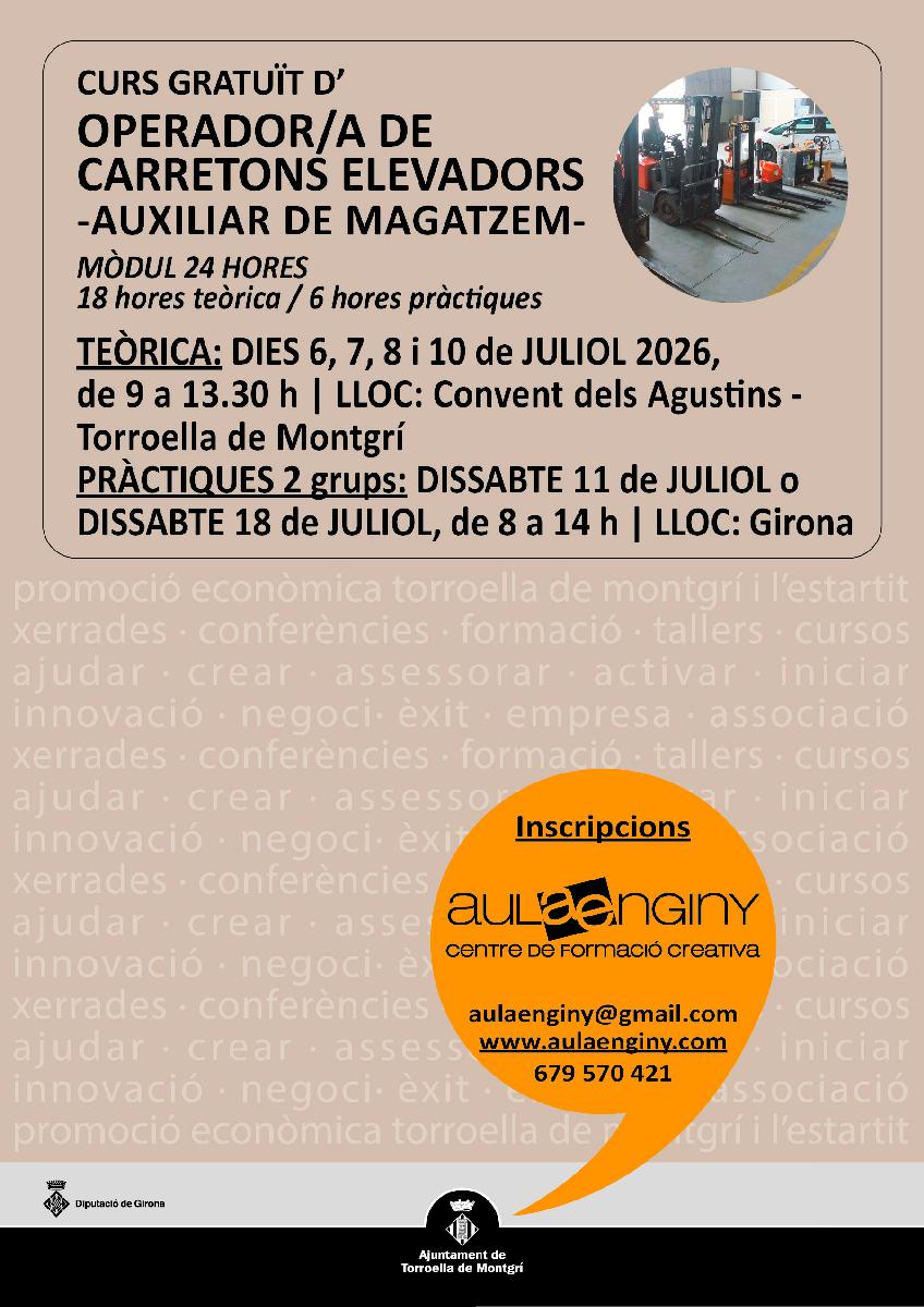 Curs de carretons elevadors- auxiliar de magatzem
