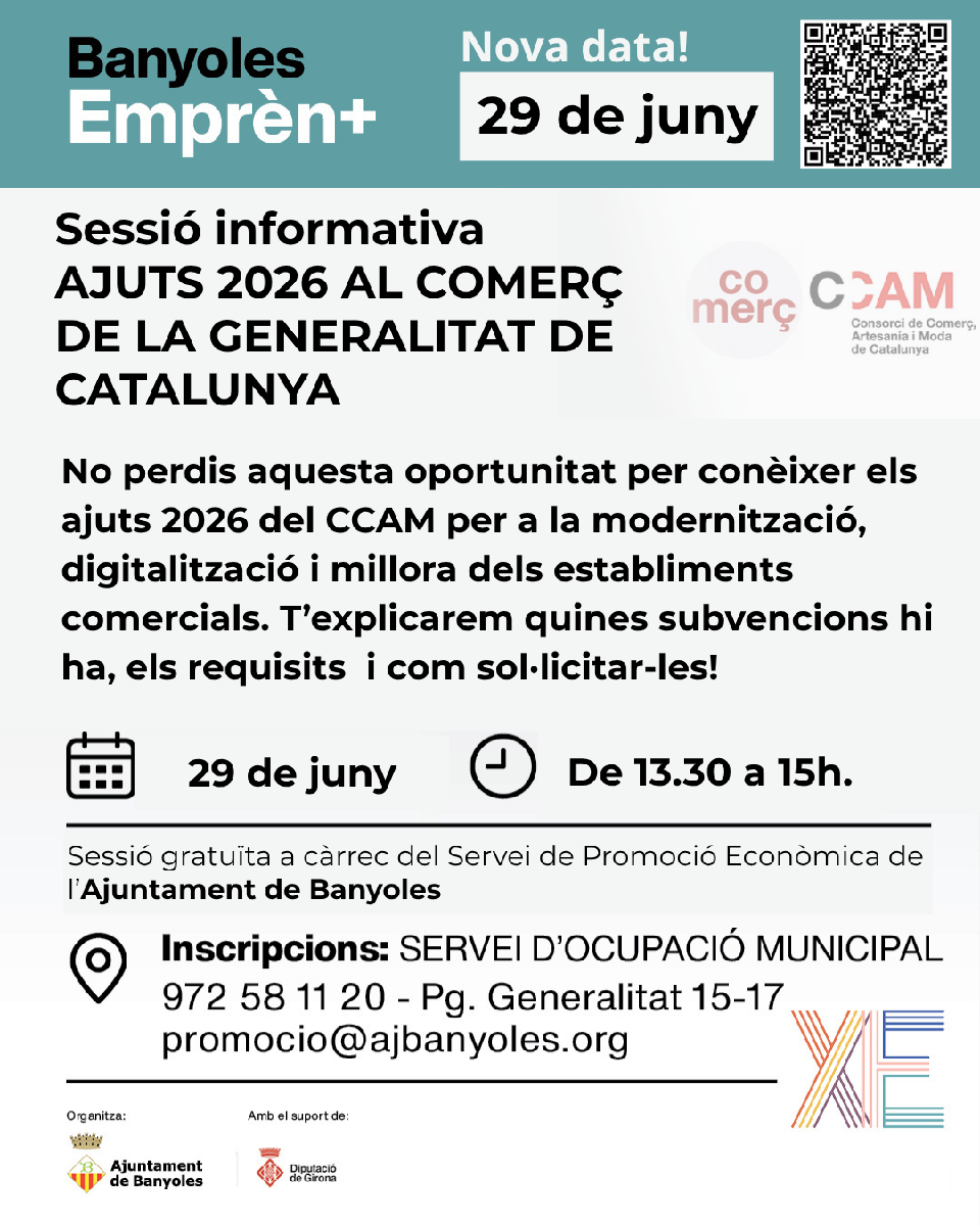 Sessió informativa AJUTS 2026 AL COMERÇ DE LA GENERALITAT DE CATALUNYA