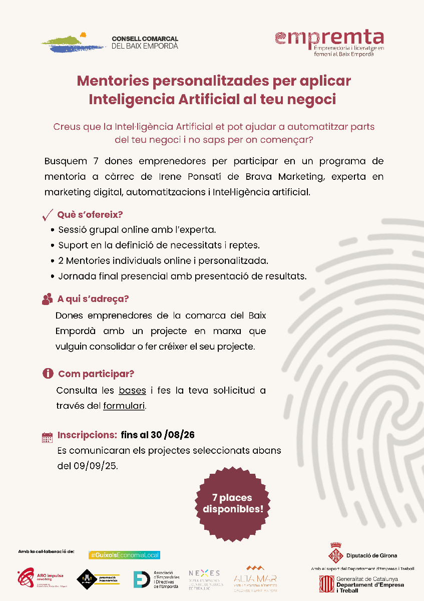 Mentoria personalitzades: IA aplicat al teu negoci