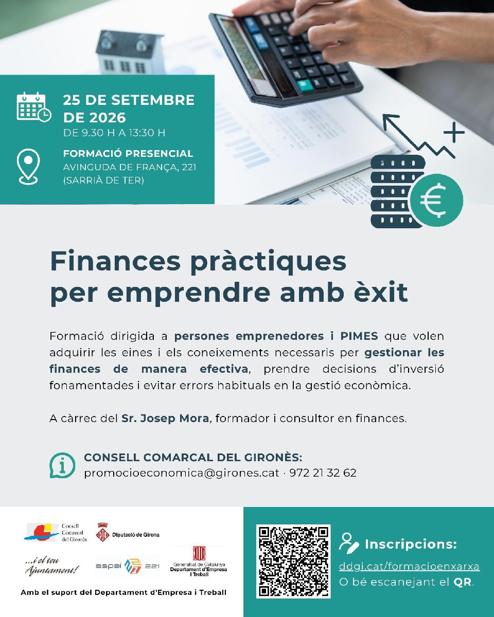 Formació per a persones emprenedores, finances pràctiques per emprendre amb èxit.