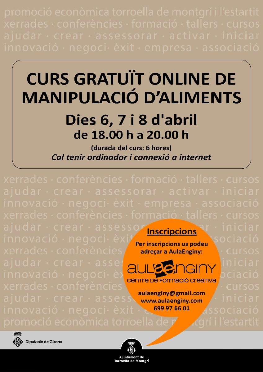 Curs gratuït online de Manipulació d'Aliments