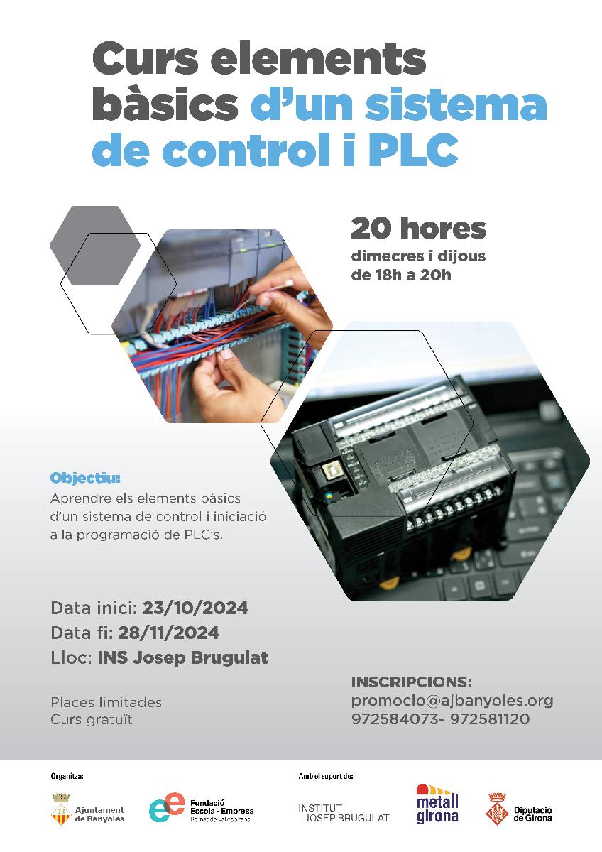 Curs d'elements bàsics d'un sistema de control i PLC - Formació en Xarxa