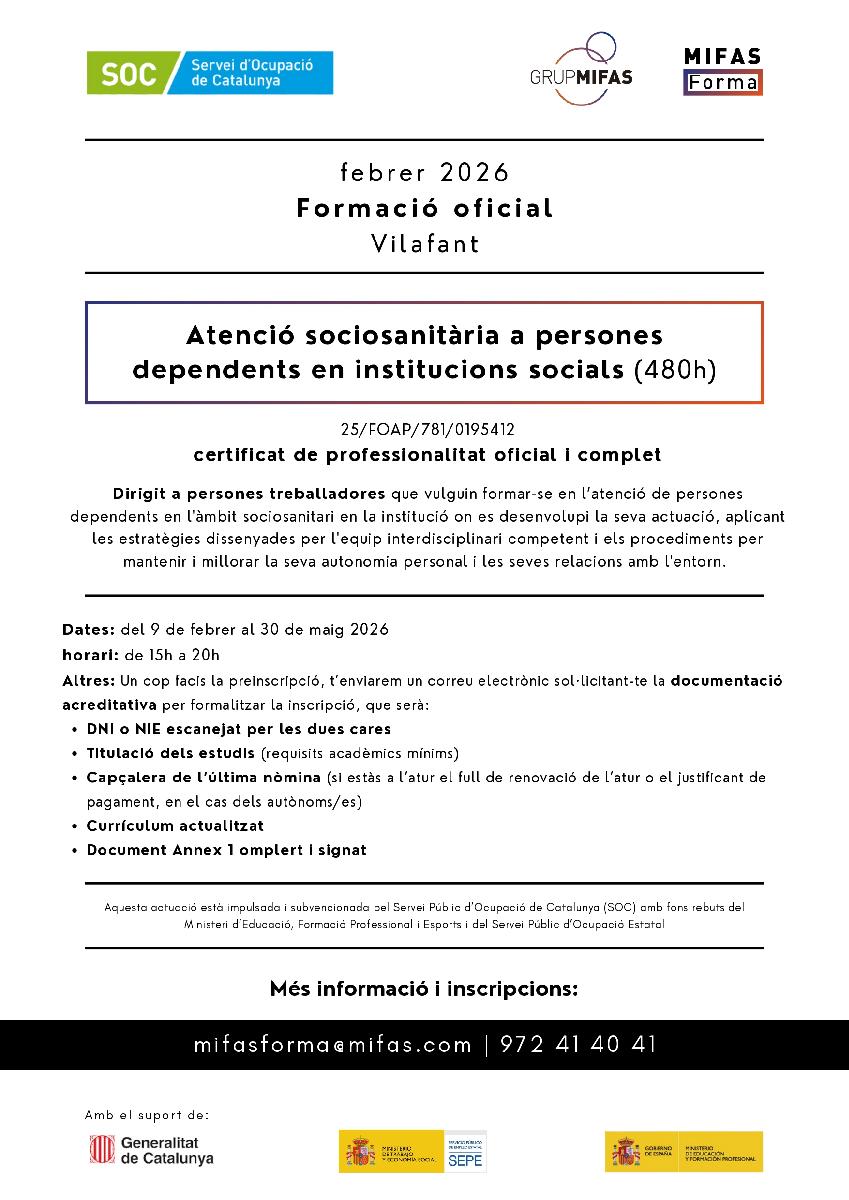 Atenció persones en situació de dependència en institucions