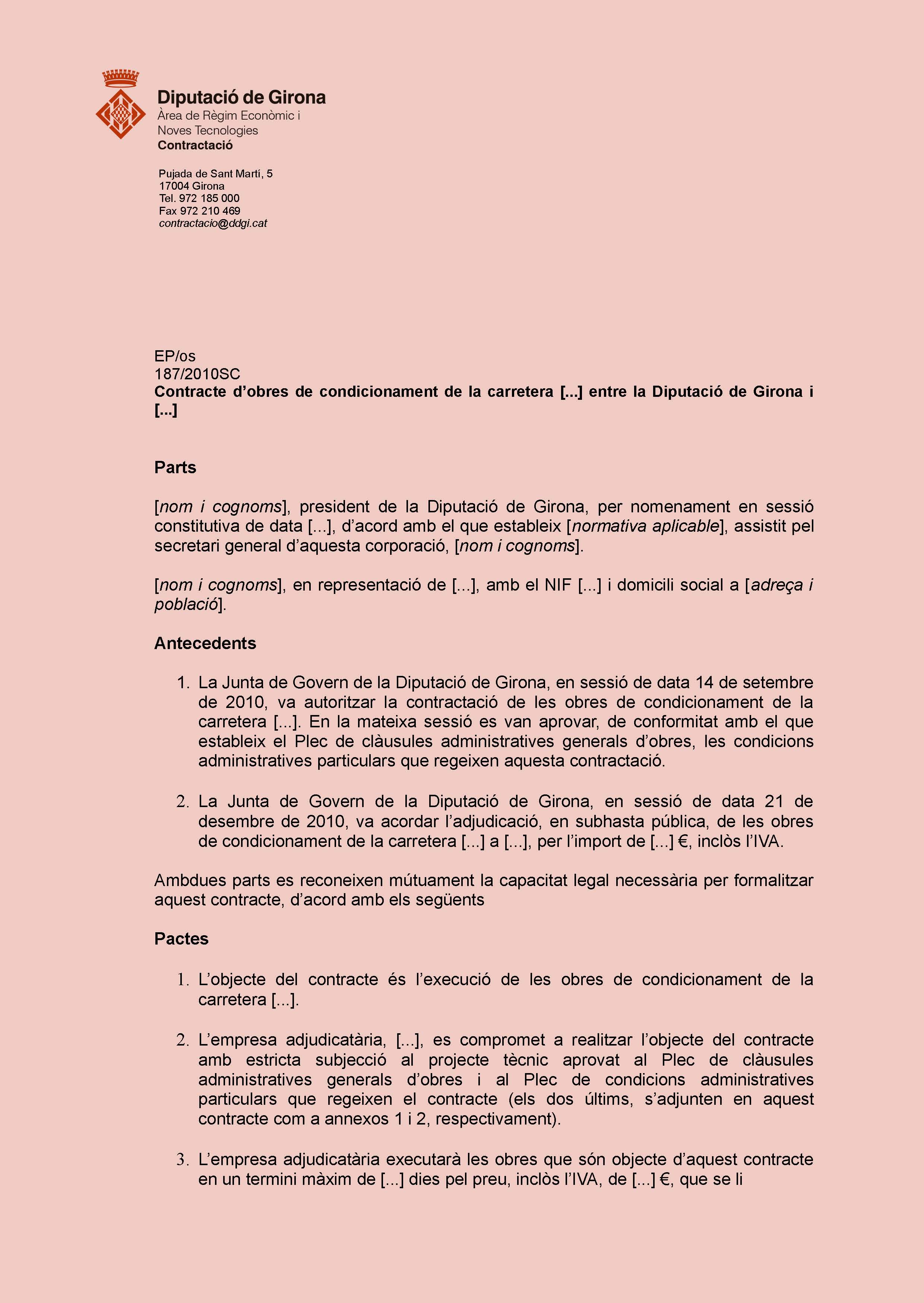 Model de contracte