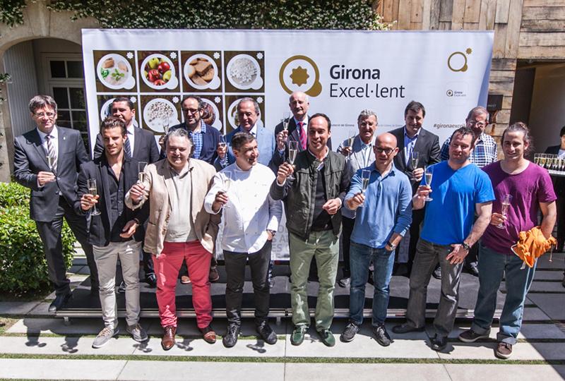 Foto : Presentaci&oacute; del segell de qualitat agroalimentari &ldquo;Girona Excel&middot;lent&rdquo; amb els cuiners estre