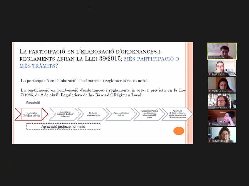 Foto : El Curs de reglament de participació i consulta pública prèvia incideix en el nou marc de relacions entre l'Administr