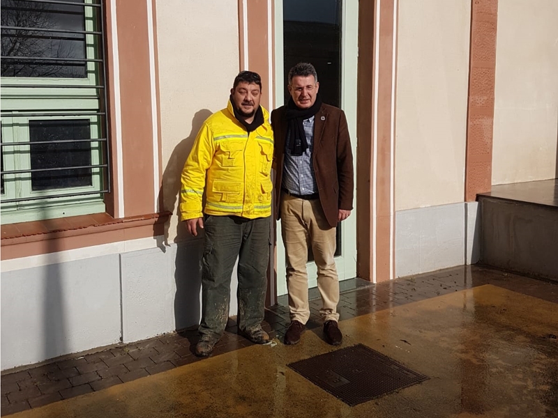 Foto : El president, Miquel Noguer, i el vicepresident, Pau Presas, visiten diferents zones afectades pel temporal al territ