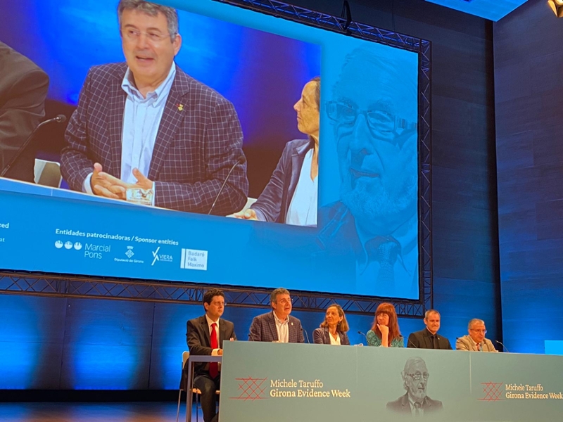 Foto : El president, Miquel Noguer, en la inauguració del First Michele Taruffo Girona Evidence Week