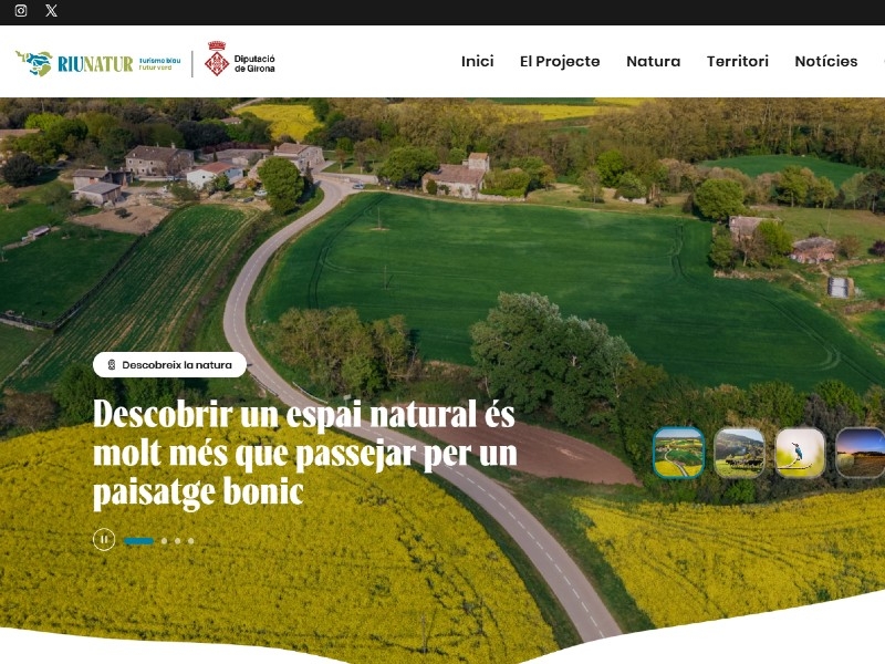Foto : La Diputació activa el web del projecte Riunatur per fomentar el turisme sostenible als espais fluvials de les comarq