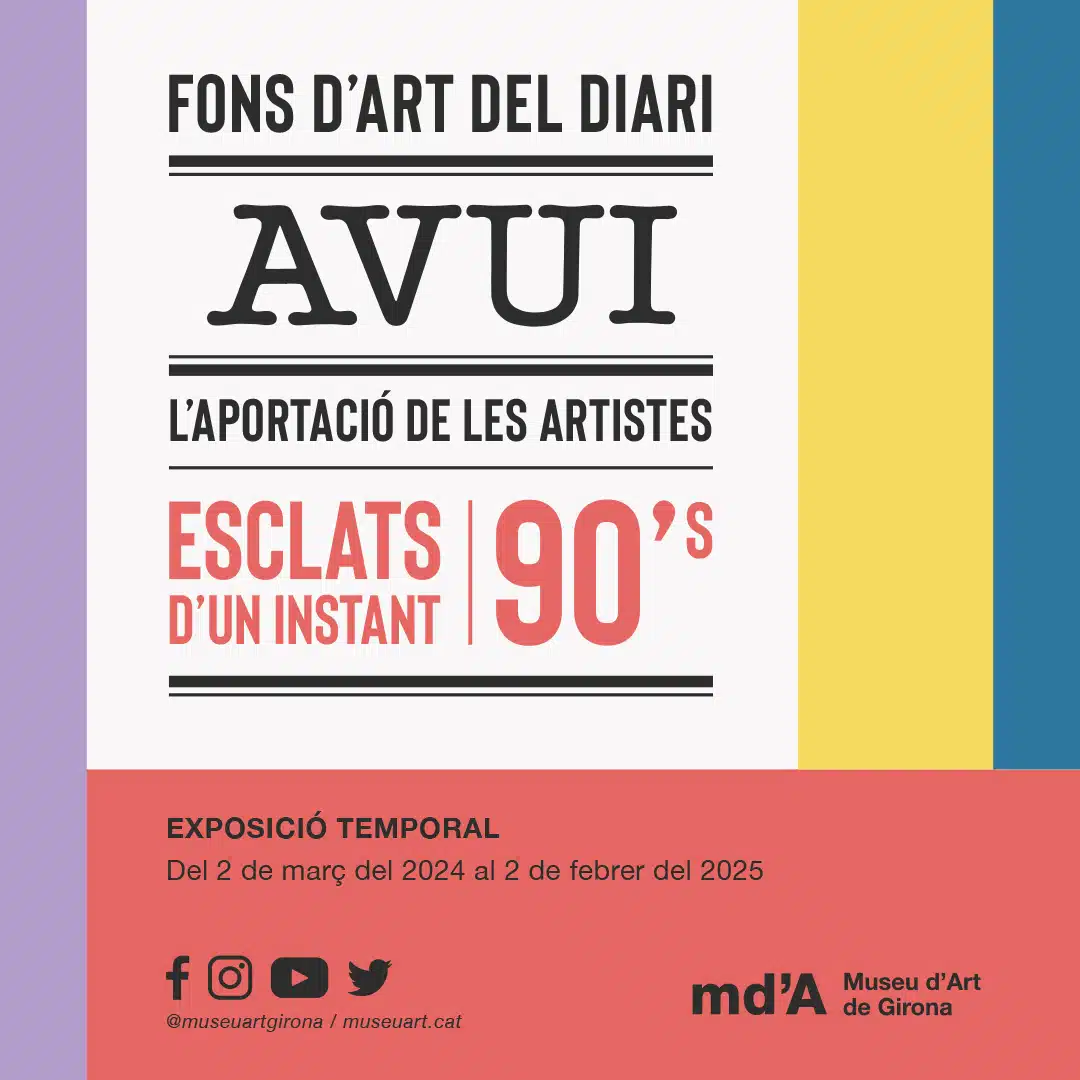 Quatre artistes del fons d'art de la Diputació de Girona a l'exposició «Esclats d'un instant 90's», al Museu d'Art de Girona